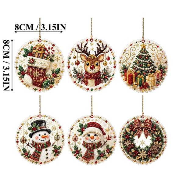 Christmas DIY Diamond Painting Ornaments Kit | Sparkly Handmade Tree Decor