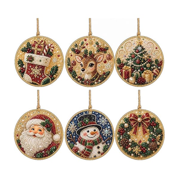 Christmas DIY Diamond Painting Ornaments Kit | Sparkly Handmade Tree Decor