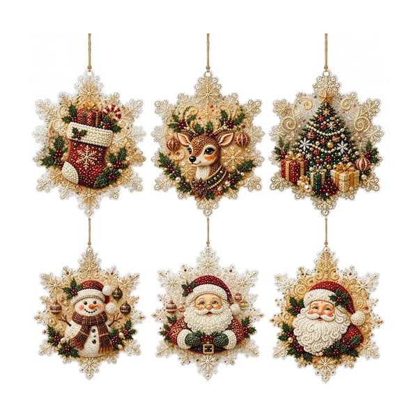 Christmas DIY Diamond Painting Ornaments Kit | Sparkly Handmade Tree Decor