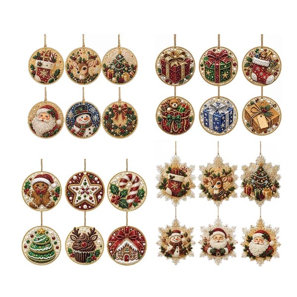 Christmas DIY Diamond Painting Ornaments Kit | Sparkly Handmade Tree Decor