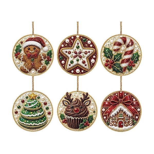 Christmas DIY Diamond Painting Ornaments Kit | Sparkly Handmade Tree Decor