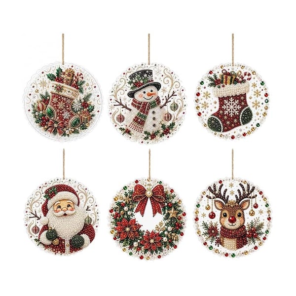Christmas DIY Diamond Painting Ornaments Kit | Sparkly Handmade Tree Decor