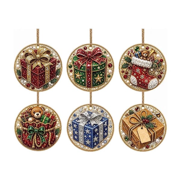 Christmas DIY Diamond Painting Ornaments Kit | Sparkly Handmade Tree Decor